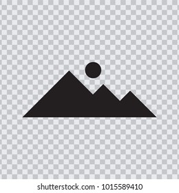 mountain icon black color isolated in transparent
