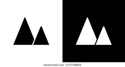 Pictograma plano negro icono de montaña. Para gráficos y Diseño web.