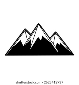 Mountain icon. Black mountain icon in flat style. Mountain symbol. Vector illustration