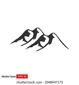 Ilustración de vector negro de icono de montaña