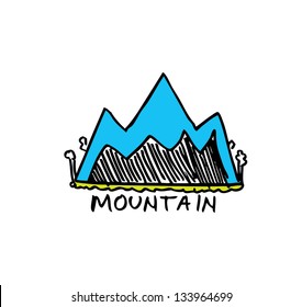 mountain icon cartoon doodle