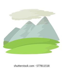 Mountain icon. Cartoon illustration of mountain vector icon for web