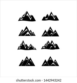 Mountain icon collection Vector design element modern style for logotype