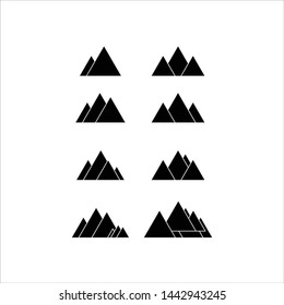 Mountain icon collection Vector design element modern style for logotype