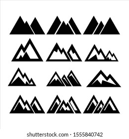 Mountain icon collection Vector design element modern style for logotype