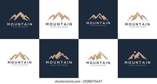 mountain icon collection vector logo symbol illustration design, mountain landscape design	