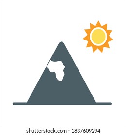 Mountain Icon Color Design Vector Template Illustration