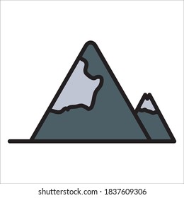 Mountain Icon Color Design Vector Template Illustration