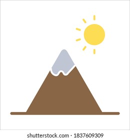 Mountain Icon Color Design Vector Template Illustration