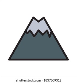 Mountain Icon Color Design Vector Template Illustration