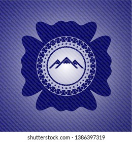 mountain icon with denim texture