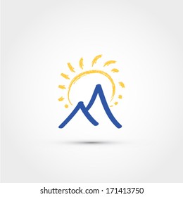 Mountain icon design drawing