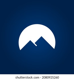 Diseño de icono de montaña aislado plano. Señal simple de montaña, ilustración de diseño vectorial de icono de montaña. Logo de la montaña. Logo de Hills.