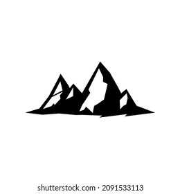 Mountain icon design isolated flat. Mountain icon simple sign, Mountain icon vector design illustration. Mountain Logo design.