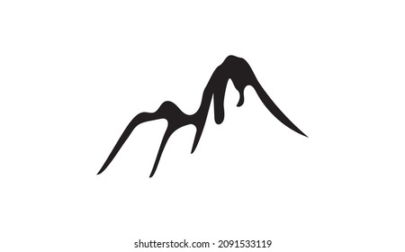 Diseño de icono de montaña aislado plano. Icono de montaña símbolo simple, Icono de montaña ilustración de diseño vectorial. Diseño con logotipo de montaña.