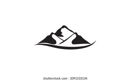 Mountain icon design isolated flat. Mountain icon simple sign, Mountain icon vector design illustration. Mountain Logo design.