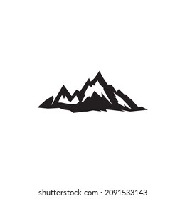 Diseño de icono de montaña aislado plano. Icono de montaña símbolo simple, Icono de montaña ilustración de diseño vectorial. Diseño con logotipo de montaña.