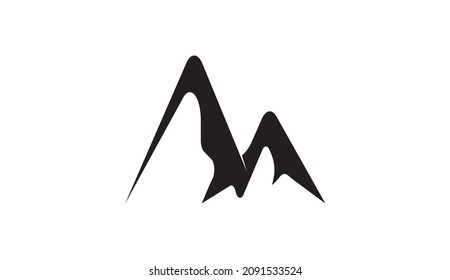 Mountain icon design isolated flat. Mountain icon simple sign, Mountain icon vector design illustration. Mountain Logo design.