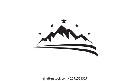 Mountain icon design isolated flat. Mountain icon simple sign, Mountain icon vector design illustration. Mountain Logo design.