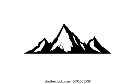 Mountain icon design isolated flat. Mountain icon simple sign, Mountain icon vector design illustration. Mountain Logo design.