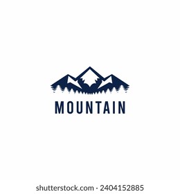 Mountain icon design isolated flat. Mountain simple sign, Mountain icon vector design illustration. Mountain Logo. Hills Logo.	