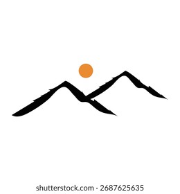 Mountain icon design template isolated