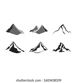 Mountain icon design template vector isolated illustration