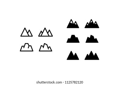 Mountain Icon Design Vector Symbol Hill Peak