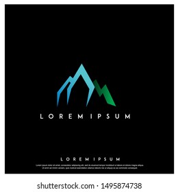 mountain icon design vector template illustration. geometric , modern logo