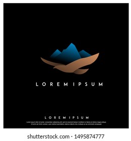 mountain icon design vector template illustration. geometric , modern logo