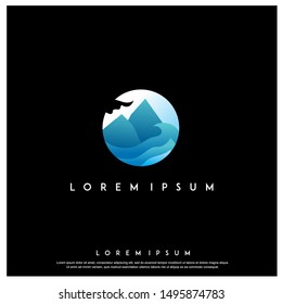 mountain icon design vector template illustration. geometric , modern logo
