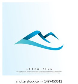 mountain icon design vector template illustration. geometric , modern logo