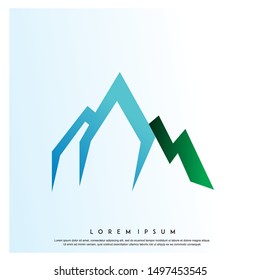 mountain icon design vector template illustration. geometric , modern logo