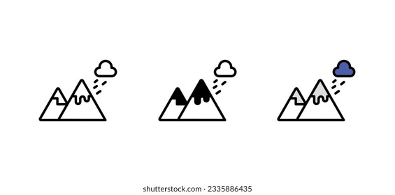 Mountain icon design with white background stock illustration