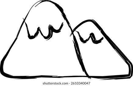 mountain icon in Doodle style 