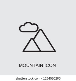 mountain icon . Editable outline mountain icon from photography. Trendy mountain icon for web and mobile.