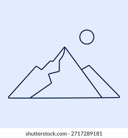 Ícone Montanha no estilo de linha moderno de traçado editável. Ilustração de vetor de paisagem de pico