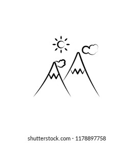 mountain icon. Element of anti aging icon for mobile concept and web apps. Doodle style mountain icon can be used for web and mobile on white background