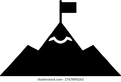 Mountain icon features a peak and flag on top representing the highest point or goal achieved