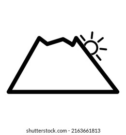 icono de montaña lleno y oscuro