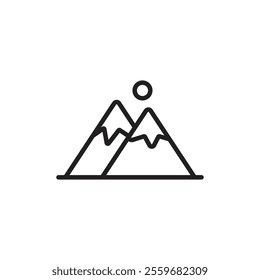 Mountain icon Flat art in black and white isolated