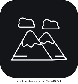 mountain icon  flat black
