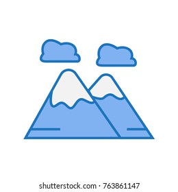 mountain icon flat color