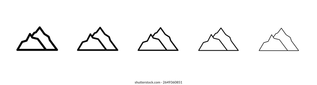 Icono de montaña Diseño plano sobre fondo aislado