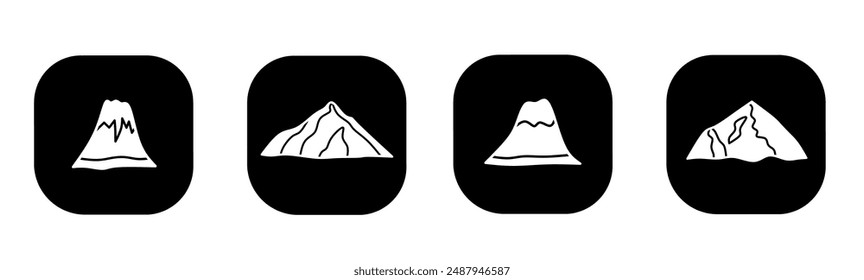 Mountain icon in flat. Mountain icon design. Stock vector.