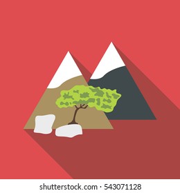 Mountain icon. Flat illustration of mountain vector icon for web