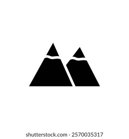 Mountain icon Flat simple outline set