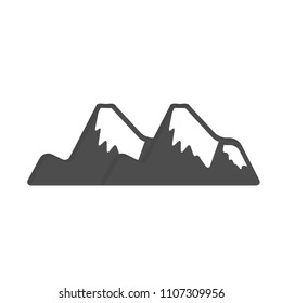 mountain icon in flat style isolated vector illustration on white transparent background