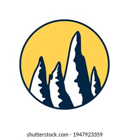 Mountain icon flat style isolated on white background. Vector illustration