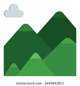 mountain icon flat style, suitable for web and mobile app.